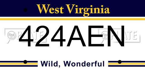 424AEN West Virginia License Plate