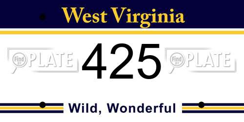 425 West Virginia License Plate