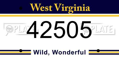 42505 West Virginia License Plate