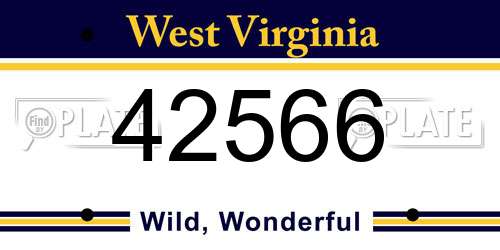 42566 West Virginia License Plate