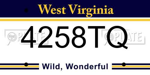 4258TQ West Virginia License Plate