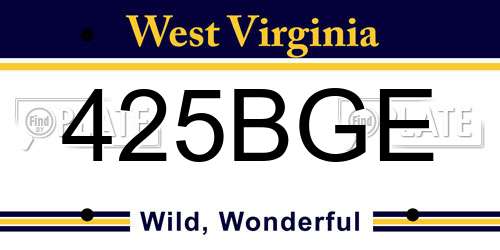 425BGE West Virginia License Plate