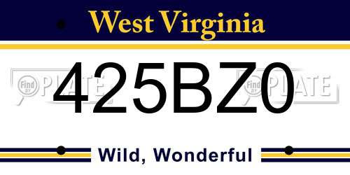 425BZ0 West Virginia License Plate
