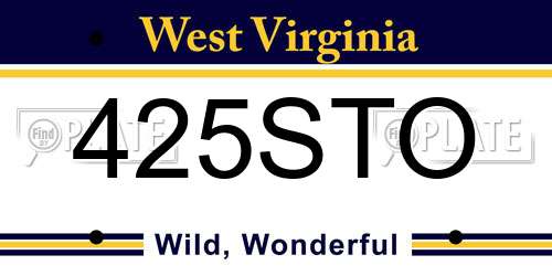 425STO West Virginia License Plate