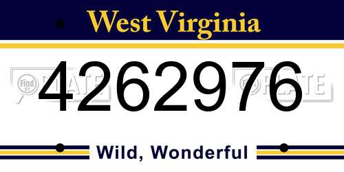 4262976 West Virginia License Plate