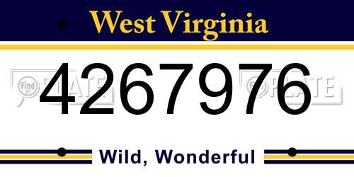 4267976 West Virginia License Plate