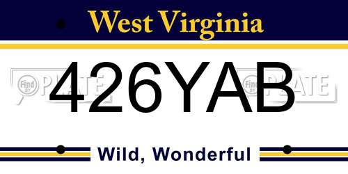 426YAB West Virginia License Plate