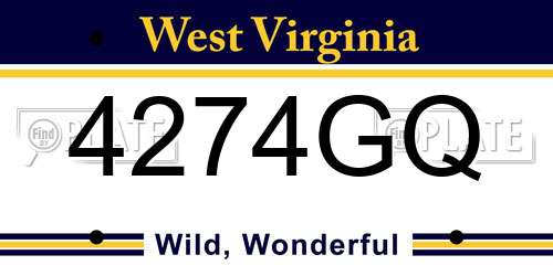 4274GQ West Virginia License Plate