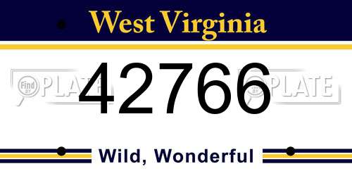42766 West Virginia License Plate