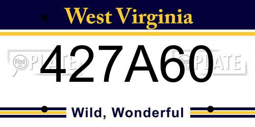 427A60 West Virginia License Plate