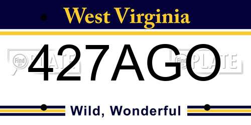 427AGO West Virginia License Plate