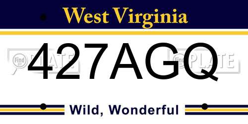 427AGQ West Virginia License Plate
