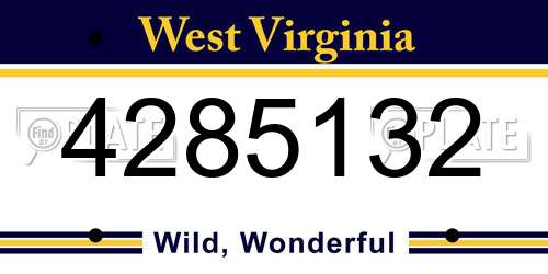 4285132 West Virginia License Plate