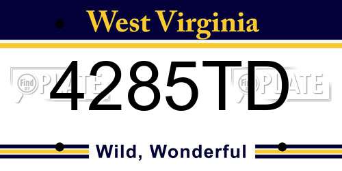 4285TD West Virginia License Plate