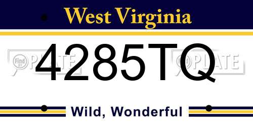 4285TQ West Virginia License Plate