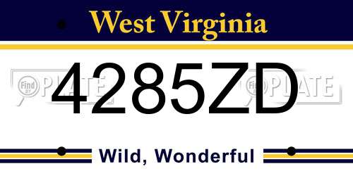 4285ZD West Virginia License Plate