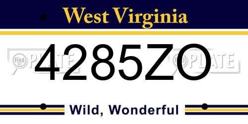 4285ZO West Virginia License Plate