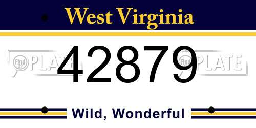 42879 West Virginia License Plate