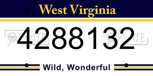 4288132 West Virginia License Plate