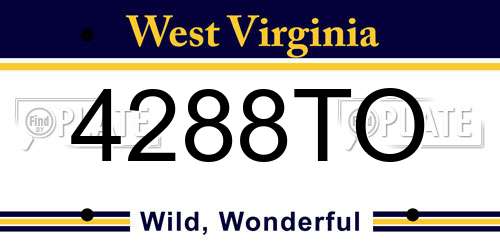 4288TO West Virginia License Plate