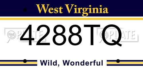 4288TQ West Virginia License Plate