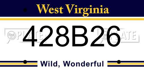 428B26 West Virginia License Plate