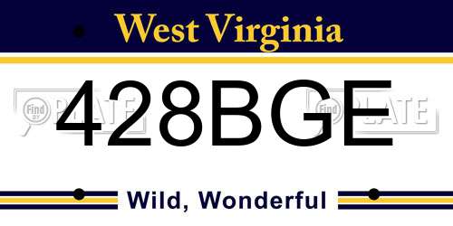 428BGE West Virginia License Plate