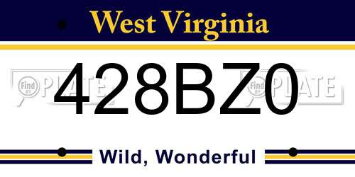 428BZ0 West Virginia License Plate