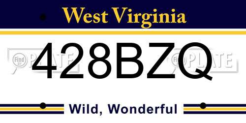 428BZQ West Virginia License Plate