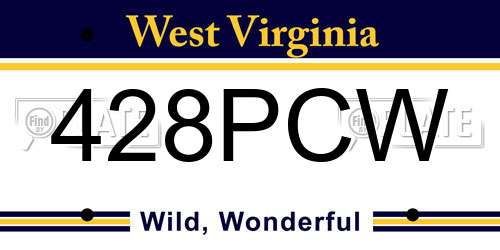 428PCW West Virginia License Plate