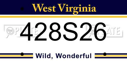428S26 West Virginia License Plate