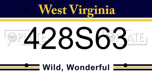 428S63 West Virginia License Plate