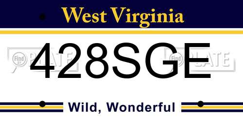428SGE West Virginia License Plate