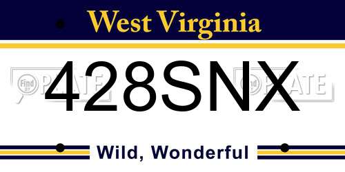 428SNX West Virginia License Plate