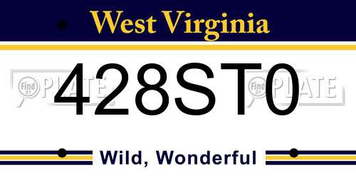 428ST0 West Virginia License Plate