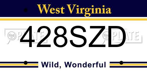 428SZD West Virginia License Plate