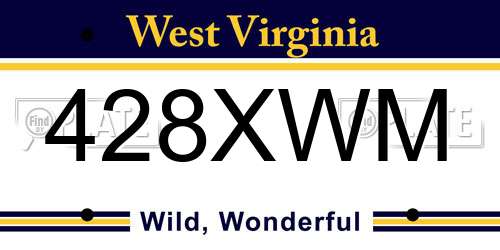 428XWM West Virginia License Plate