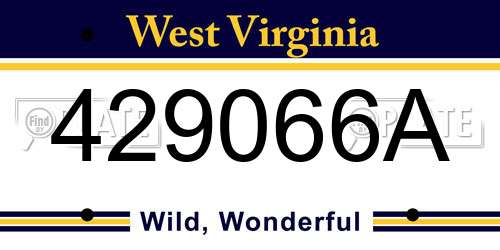 429066A West Virginia License Plate