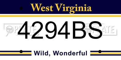 4294BS West Virginia License Plate