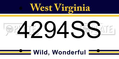 4294SS West Virginia License Plate