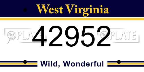42952 West Virginia License Plate