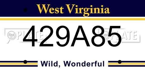 429A85 West Virginia License Plate