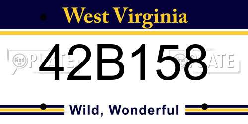 42B158 West Virginia License Plate