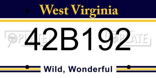 42B192 West Virginia License Plate