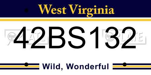 42BS132 West Virginia License Plate