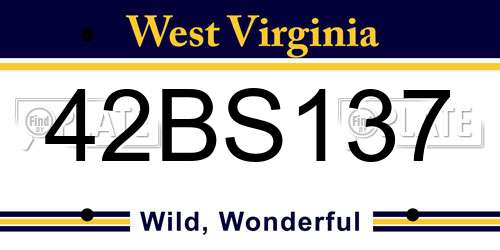 42BS137 West Virginia License Plate