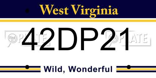 42DP21 West Virginia License Plate