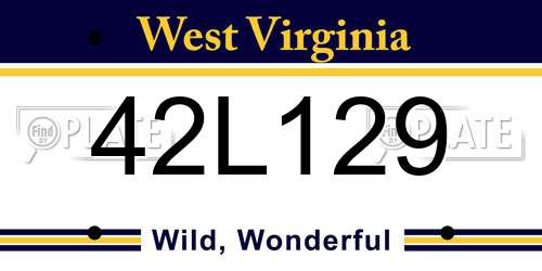 42L129 West Virginia License Plate