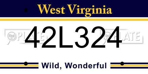 42L324 West Virginia License Plate