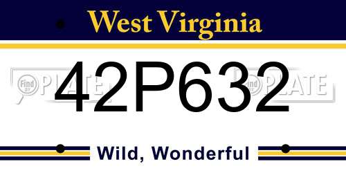 42P632 West Virginia License Plate